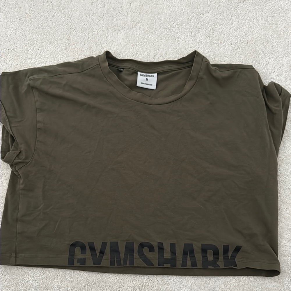 Gymshark Khaki Tee with Black Logo